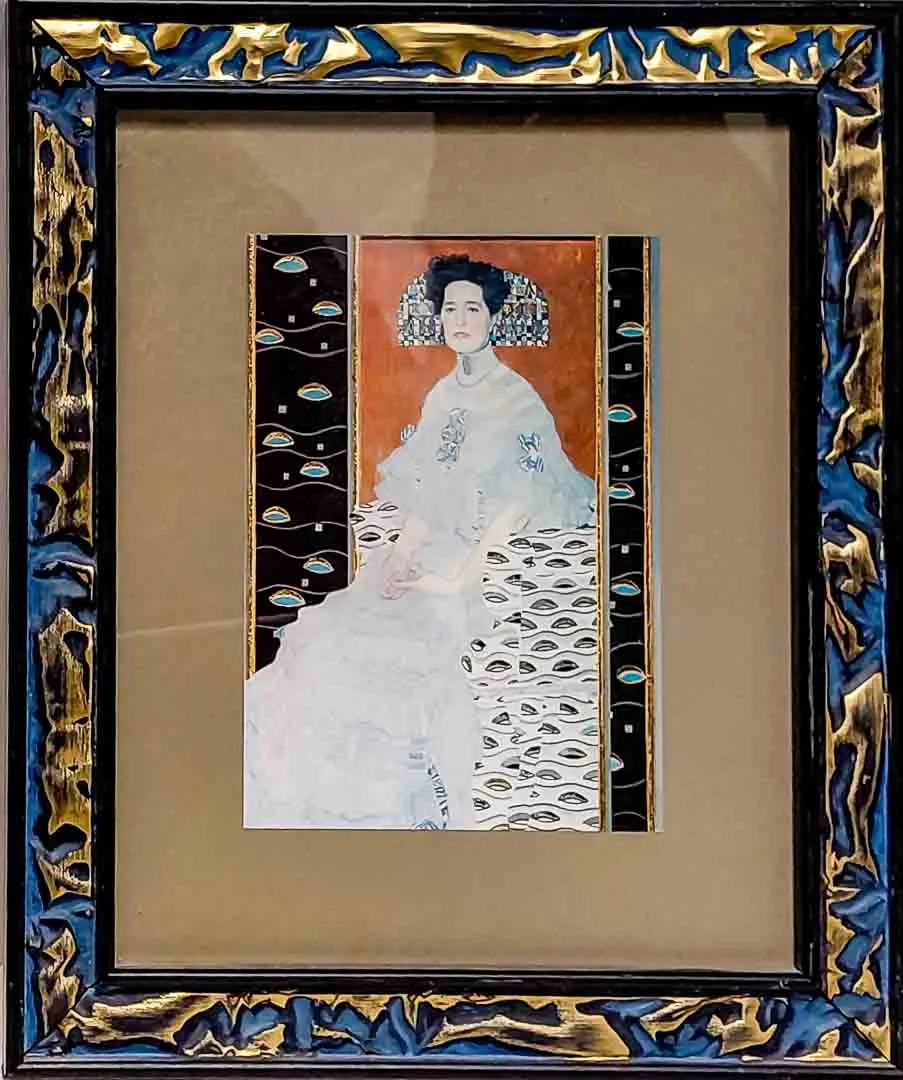 Gustav Klimt „Bildnis Fritza Riedler““ Kunstdruck im Rahmen 30 x 25 cm – Bild 1