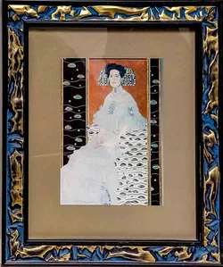Gustav Klimt „Bildnis Fritza Riedler““ Kunstdruck im Rahmen 30 x 25 cm