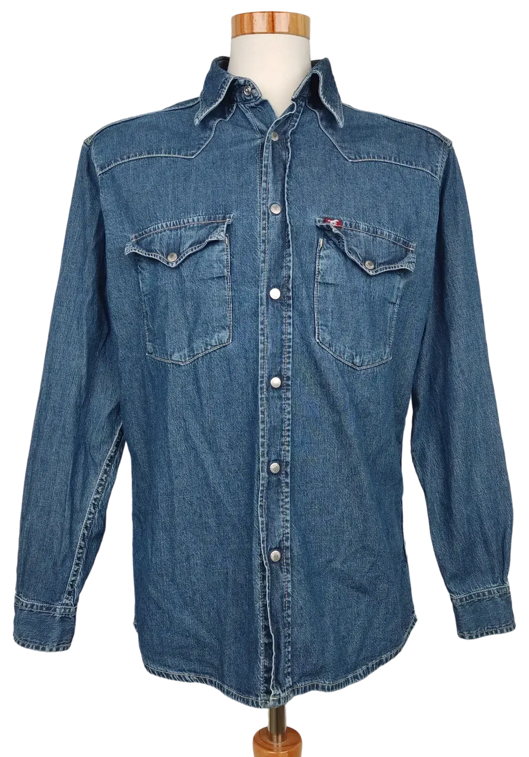 Mustang Jeans Herren Hemd, blau - Gr. M  - Bild 4