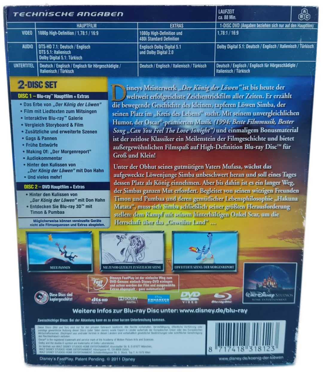 Disney Blue Ray + DVD Diamond Edition "Der König der Löwen"  – Bild 2