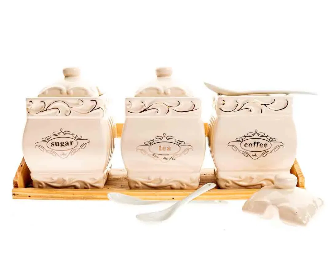 Vorratsbehälter aus Porzellan für Kaffee, Tee und Zucker - Bild 3
