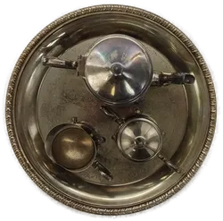 Kaffee-/Teeservice versilbert mit Tablett, 4-teilig - Bild 2