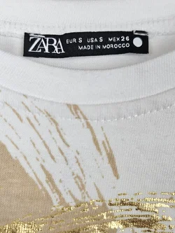 ZARA Damen T-Shirt, weiß - Größe S - Bild 4