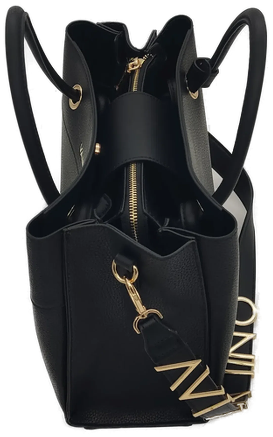  Mario Valentino Handtasche in schwarz mit Logo-Trageriemen – Bild 3