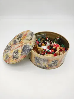 Vintage Weihnachtsbaum Figuren und Ornamente aus Holz - Bild 2