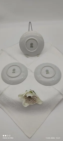 Lilien Porzellan Mokka-Untersetzer 3er | Vintage-Schatz - Bild 4