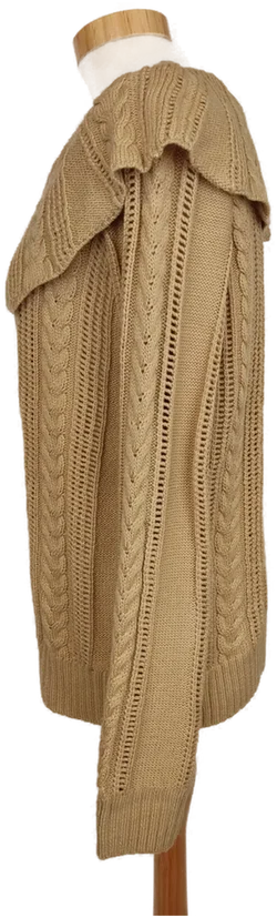 Vero Moda Damen Strickpullover mit Rüschen, hellbraun - S/36 – Vorschau 3