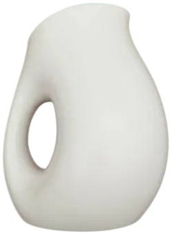 Moderne weiße Kanne, abstrakte Form - ca. 20cm hoch - Bild 3