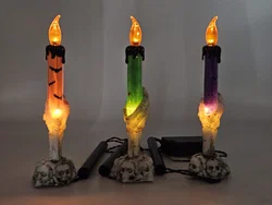 LED-Dekokerzen für Halloween Set #3 "Skelettarme und Totenkopf-Kerzen"  – Vorschau 4