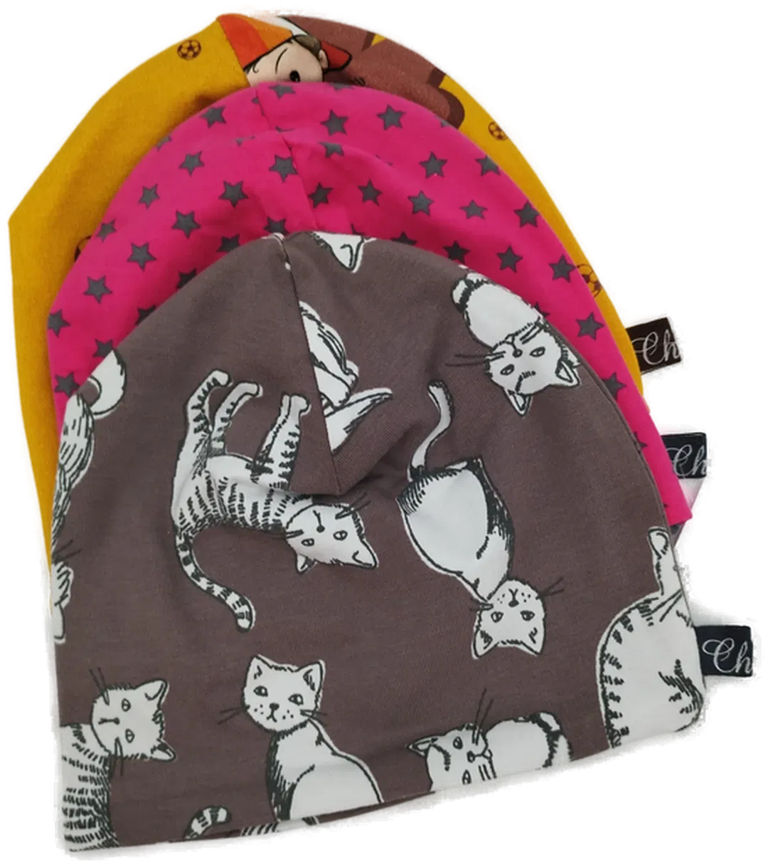 3er SET Jersey Mützen Gr. 43-44cm - Bild 1