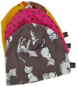 3er SET Jersey Mützen Gr. 43-44cm - Bild 1