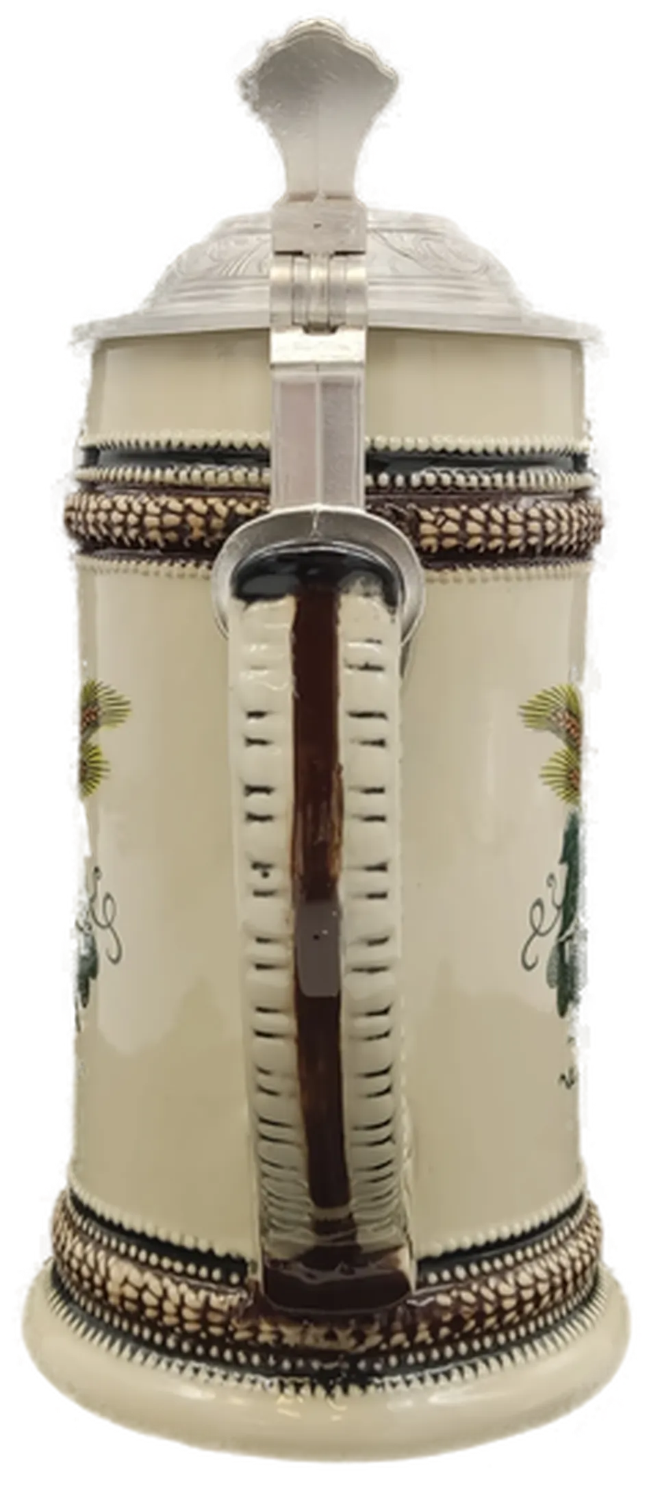 Kunst und Handelshaus Sachsen Retro Bierkrug mit Zinndeckel - 18cm Höhe – Bild 3