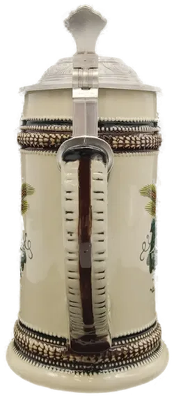 Kunst und Handelshaus Sachsen Retro Bierkrug mit Zinndeckel - 18cm Höhe - Bild 3