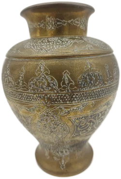 Islamische Arabische Kalligraphie Messingvase | Handgravierter Orientalische Charme - Bild 2