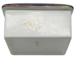 Porzellan Dose mit Rosenmotiv - echt Kobalt  - Bild 4