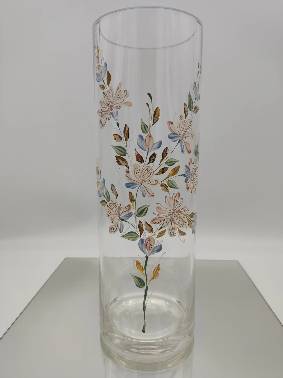 Handbemalte Glasvase Mit Blumenmotiv  | Floraler Schatz - Bild 4