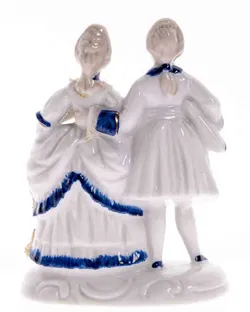 Porzellanfigur Tänzerpaar Rokoko-Stil, 12,5 cm, handbemalt - Bild 3