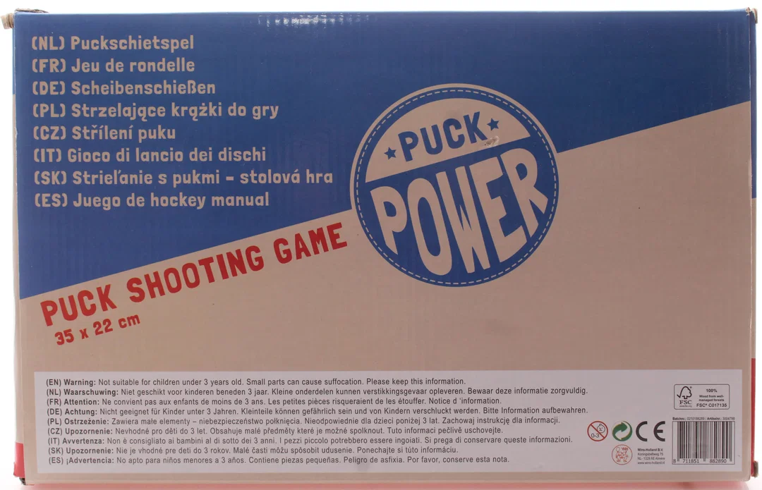 PUCK POWER Holz Puck Shooting Game – Scheibenschießen – 35 x 22 cm – Geschicklichkeitsspiel – Bild 4