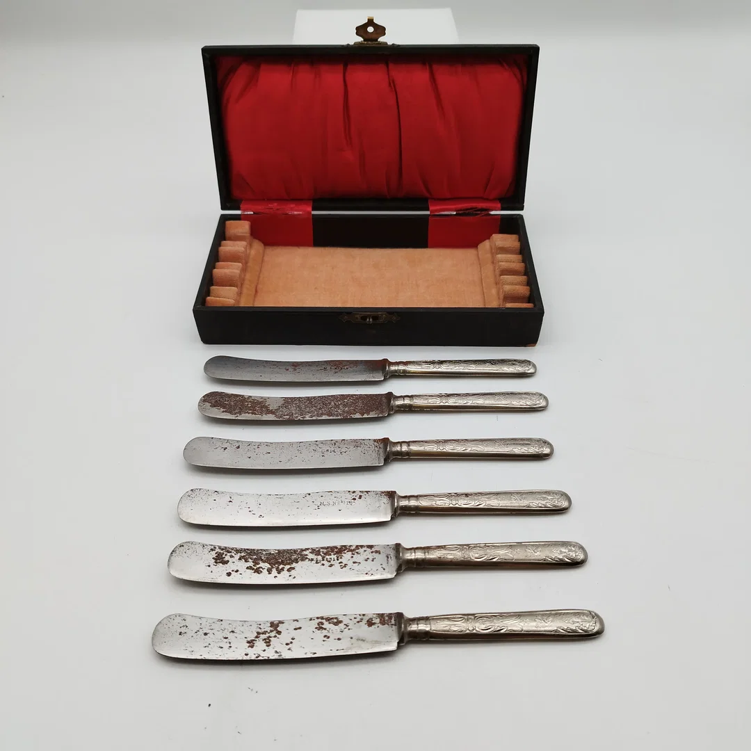 Antikes Messer Set - 6-teilig / silber-farbig – Bild 2