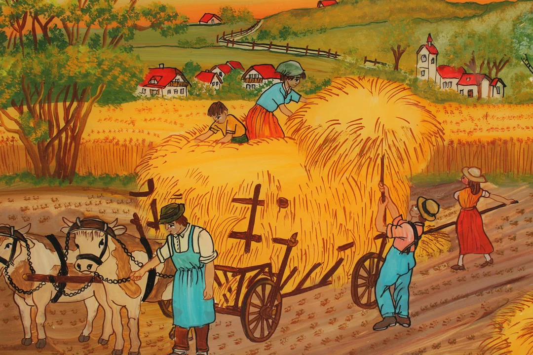 Bild "Herbst am Land" - Hilde Steininger - Echte Handarbeit (38 x 27,5 cm)  – Bild 4