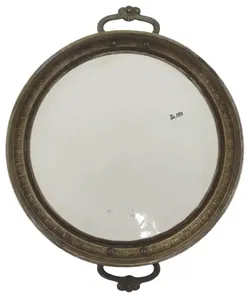 Tablett aus Messing und Porzellan ⌀ 29,5cm - Bild 2