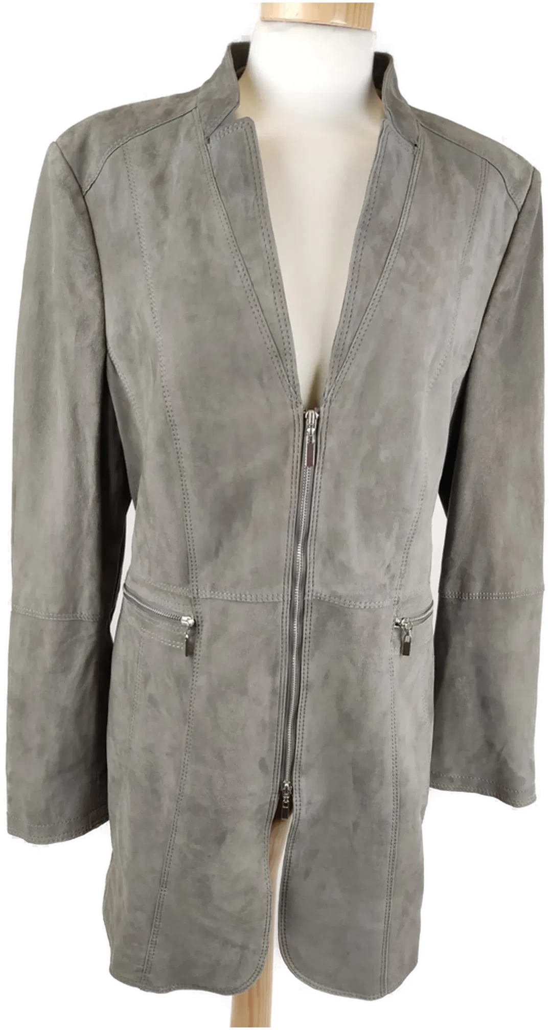 Gerry Weber Damen Rauhledermantel grau - XL/42 - Bild 4