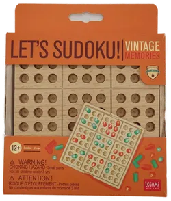 LEGAMI „Let’s Sudoku! – Vintage Memories“ Holz-Sudoku, Stecksteine im Blister - Bild 2
