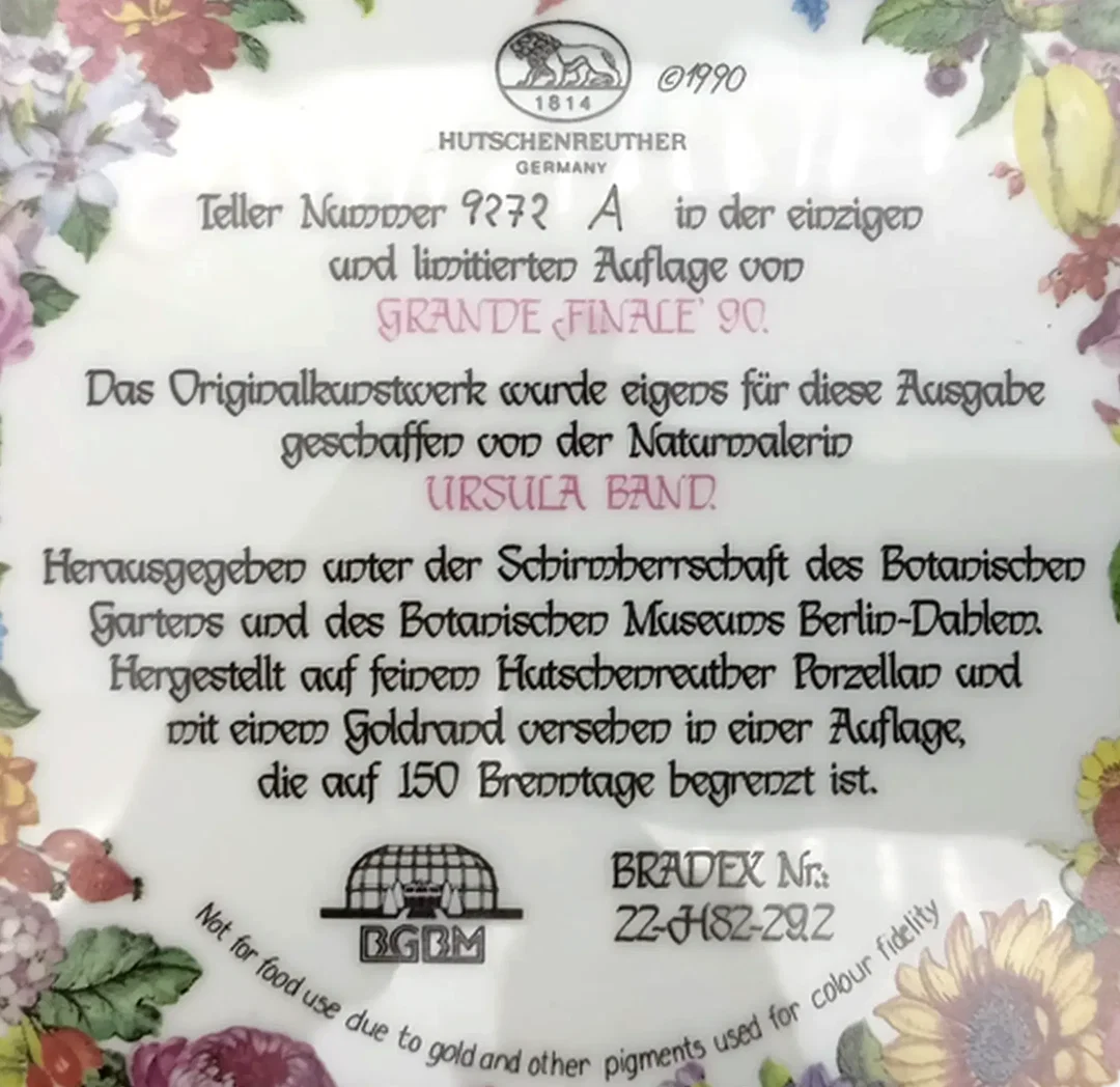 Hutschenreuther Sammelteller - „Grande Finale 1990“ von Ursula Band (Teller 9272 A) – Bild 3