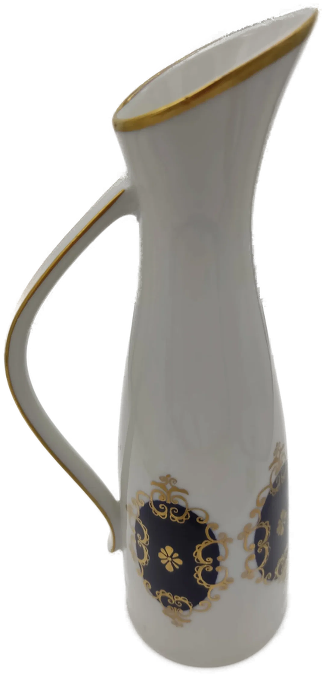 Porzellan Vase Echt Kobalt mit Gold von GDR 1762 | Unikat Henkelvase aus Thüringen  - Bild 1