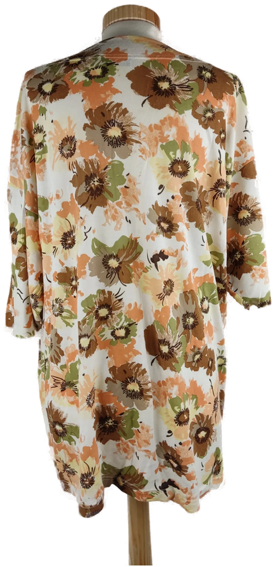 T-Shirt "Bretto", kurzarm mit Rundhalsausschnitt, beige/braun/grün gemustert, Größe 46 – Bild 3