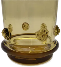 Theresienthal Glas mit Blümchen - olivgrün-gelblich - Bild 3