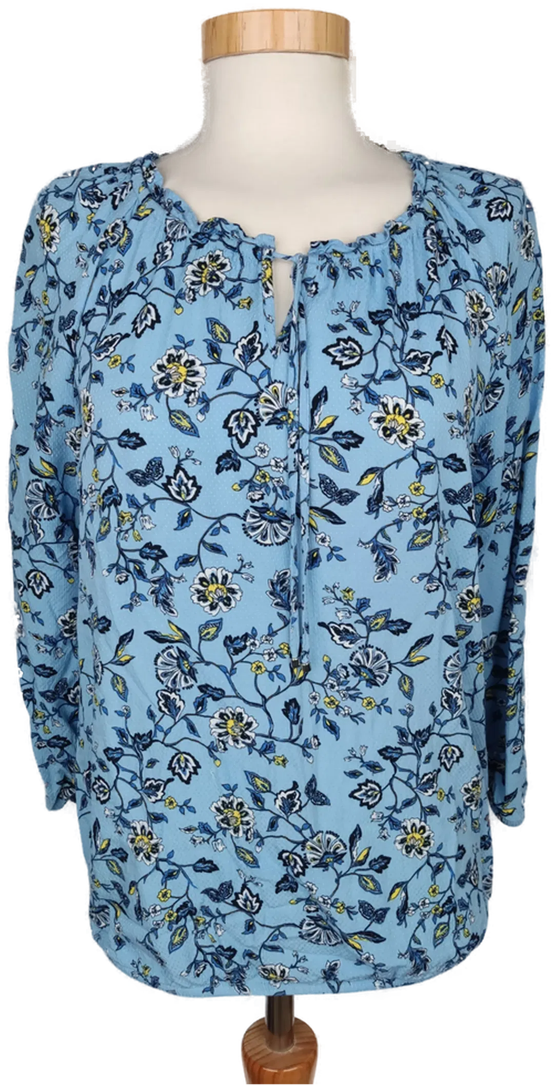 Bonita Damen Bluse blau/gelb/weiß geblümt - S/36 - Bild 4