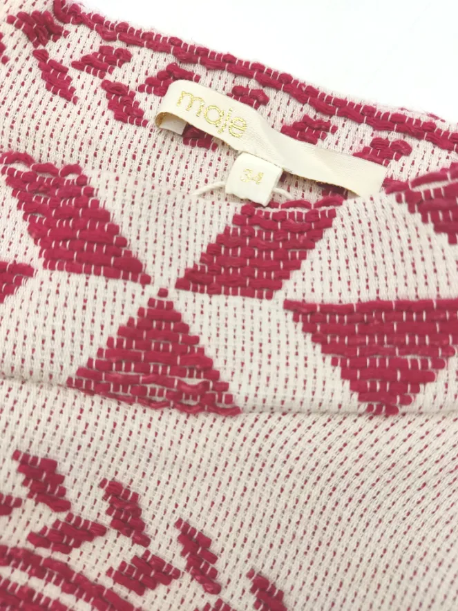 Maje Damen Rock, beige/rot - Gr. XS – Bild 4