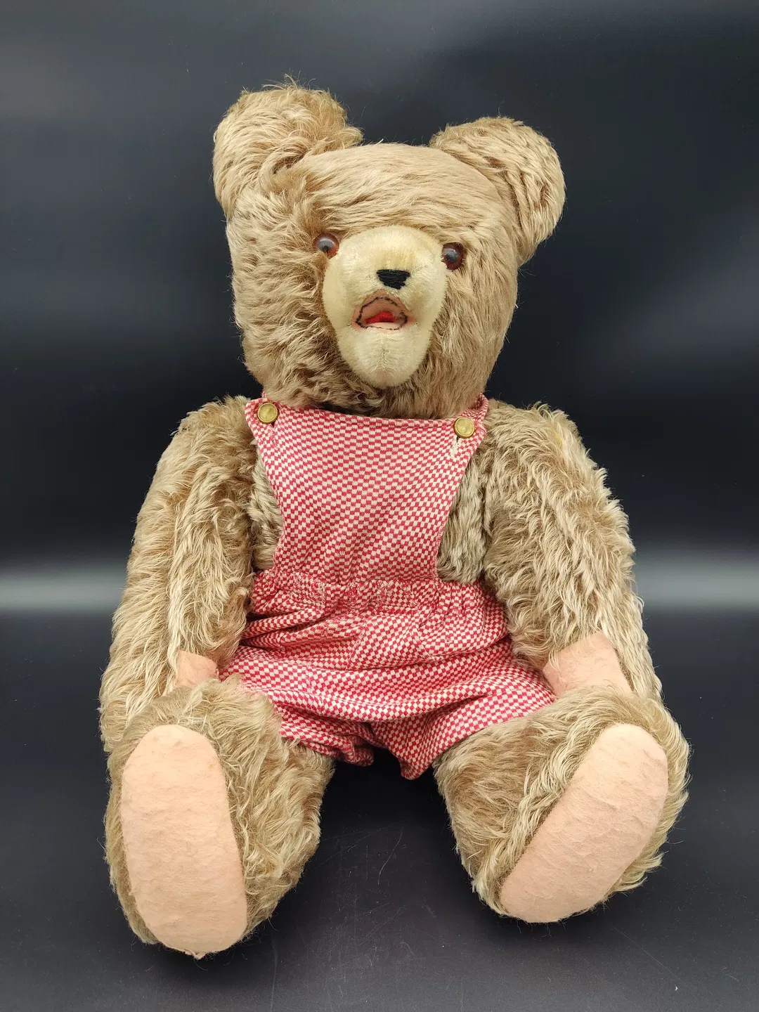 Mid Century Teddy Bär / mit Stroh gefüllt  - Bild 4