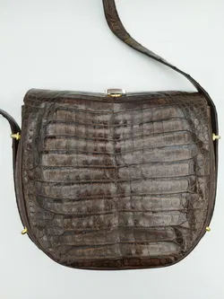 Bally- Vintage Kroko Handtasche in dunkelbraun - Bild 5