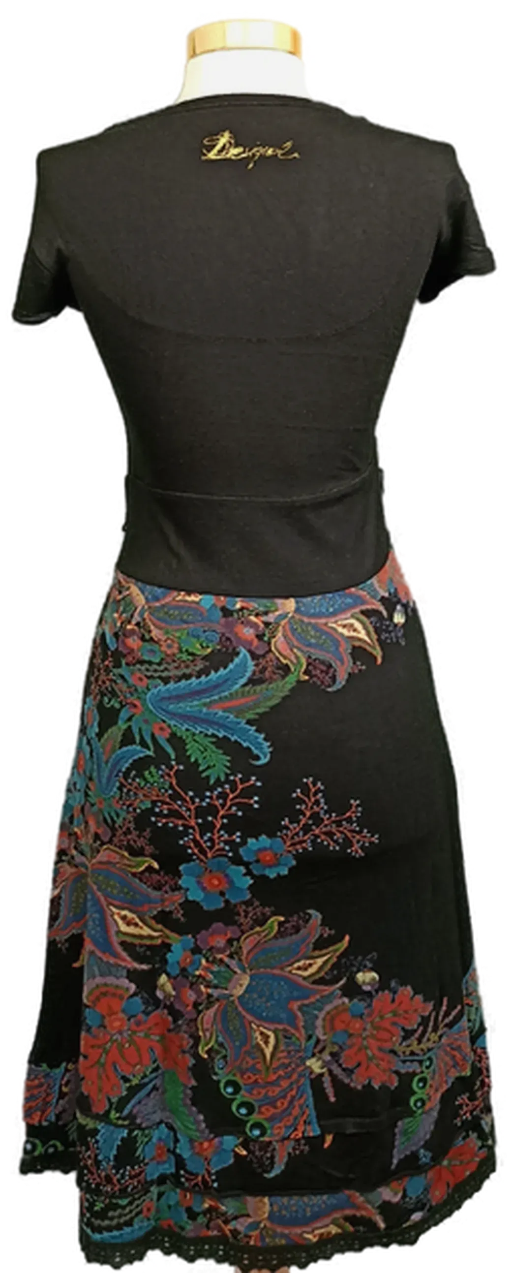 Desigual Damen Midikleid schwarz geblümt Gr. M – Bild 2