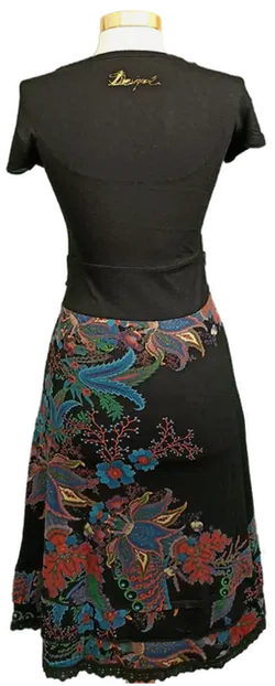 Desigual Damen Midikleid schwarz geblümt Gr. M - Bild 2