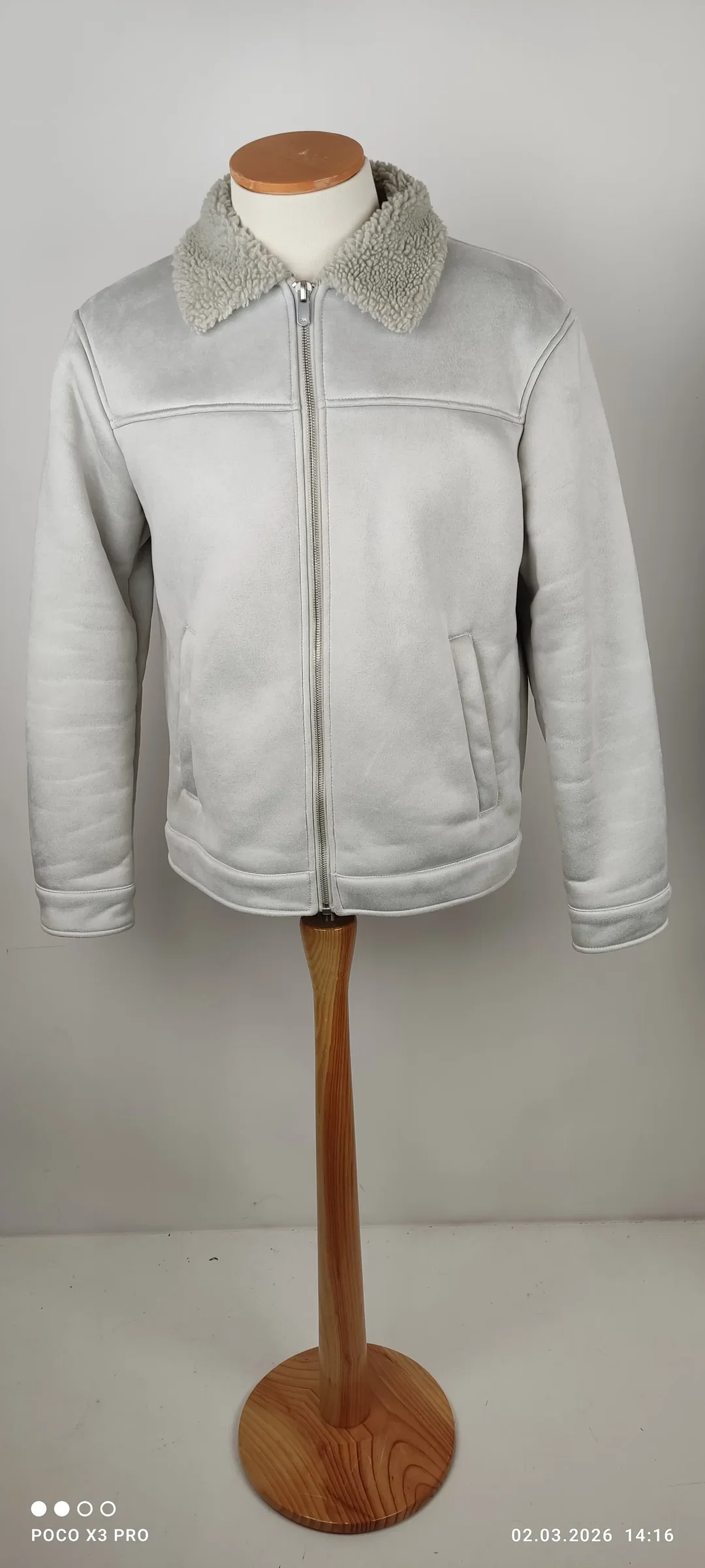 Zara Herrenjacke Grau Wildlederoptik L | Wie Neu - Bild 4