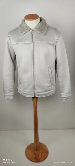 Graue Zara Jacke in Wildlederoptik - Bild 1