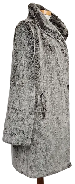 Brigitta Webpelzmode Vintage Damenmantel, grau - Gr. XS - Bild 3