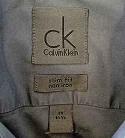 Calvin Klein Herren Hemd Slim Fit grau Gr. 39 1/2 - Bild 3