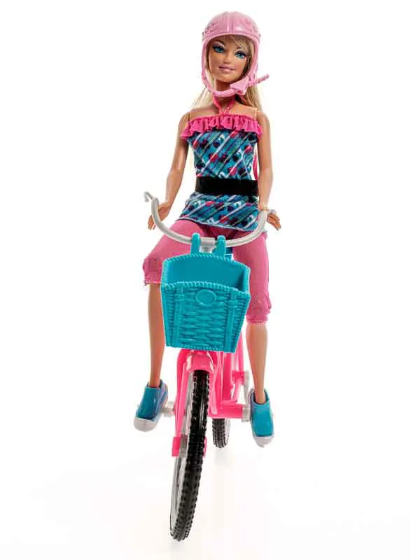 Barbie Puppe mit Fahrrad – Bild 2
