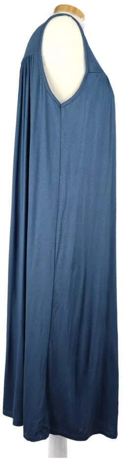  Made in Italy Damen Midi-Sommerkleid blau mit Holzperlen - L/40 - Bild 3