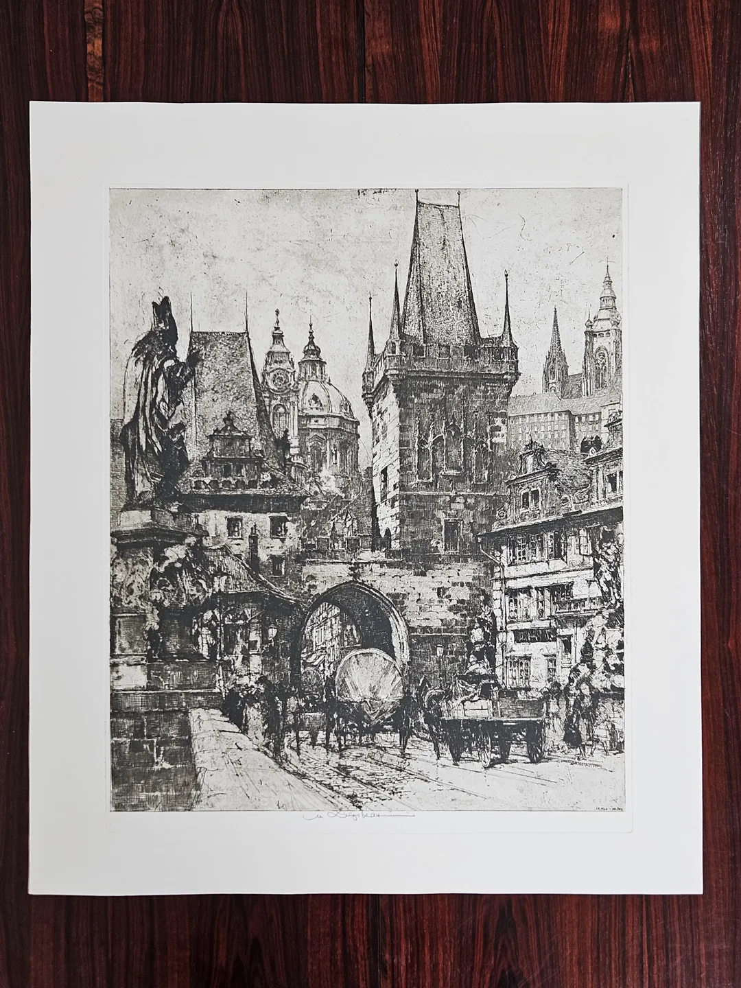 Karlsbrücke Prag - Luigi Kasimir - Radierung  - Bild 4