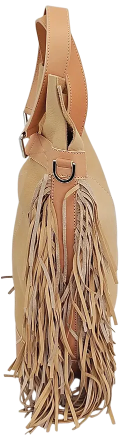 Max V. Koenig Damen Handtasche mit Fransen, creme - Höhe ca. 37 cm  - Bild 3