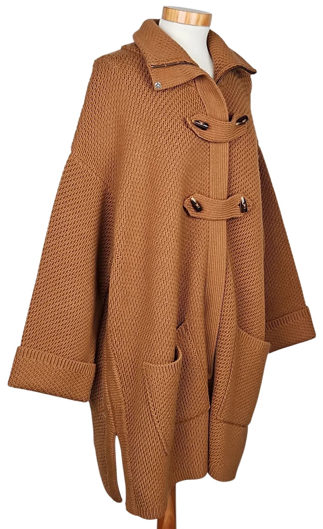 STEFANEL Damen Strickmantel, braun - Gr. S  – Bild 3