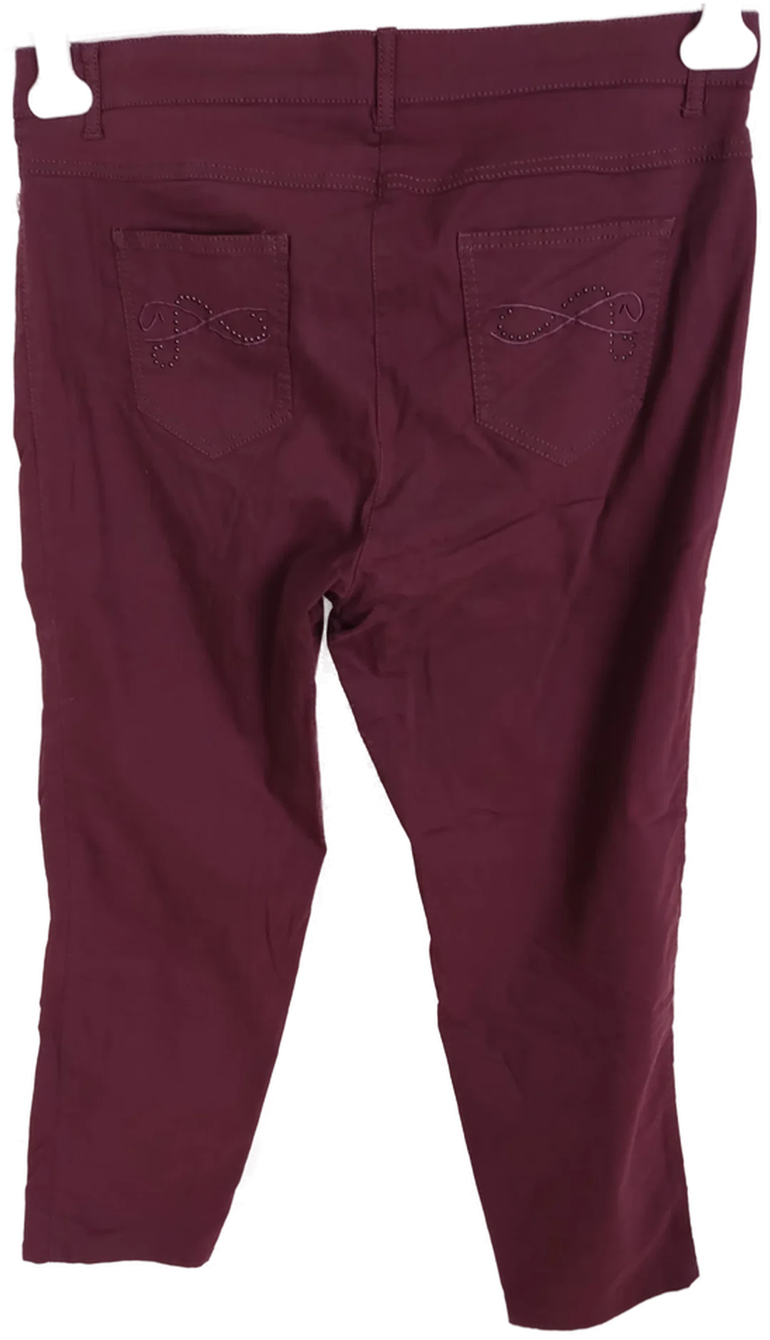Jeans "Steilmann", lang mit Stretch, weinrot mit Taschen, Größe 46 – Bild 4