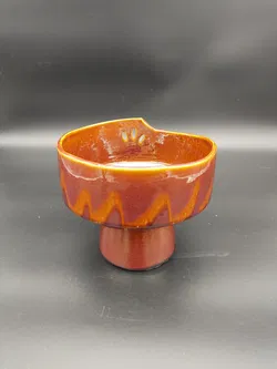 Vintage-Schale/Räucherschale mit Farbverlauf - ocker/braun  - Bild 3