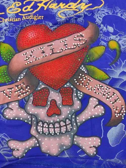 Ed Hardy Damen Shirt violett/mehrfarbig Gr. S Vintage - Bild 6