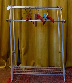 Metall Kleiderständer, Silber, mit Schuhablage, 87x30x54 cm - Bild 4